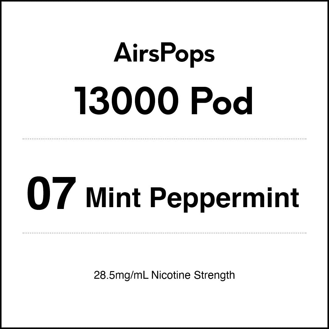 VapeTrend NZ's AirsPops 13000Pod 07 Mint Peppermint