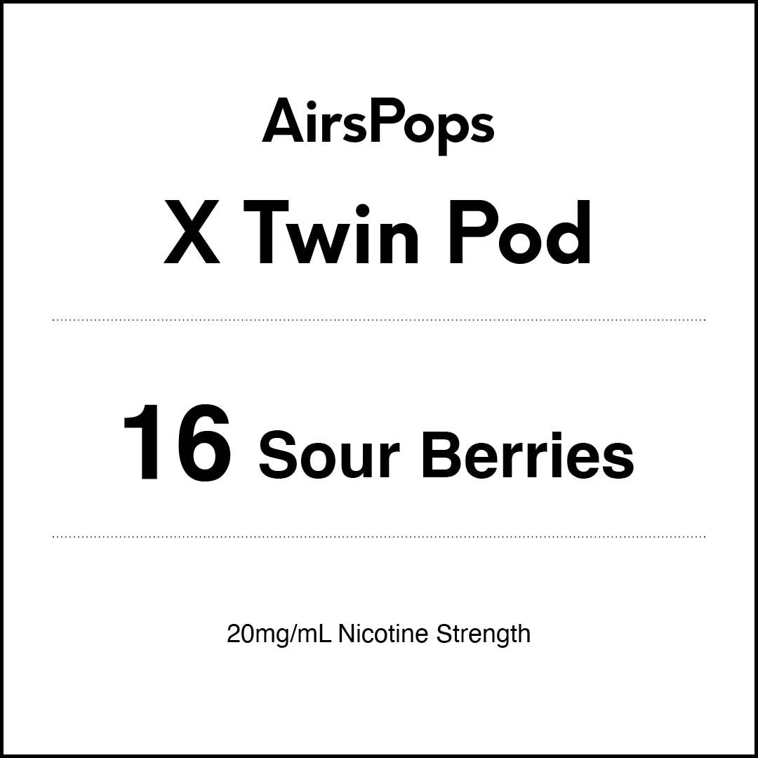 AIRSCREAM AirsPops X Twin Pod - 16 Sour Berries 3000 Puffs 5ml