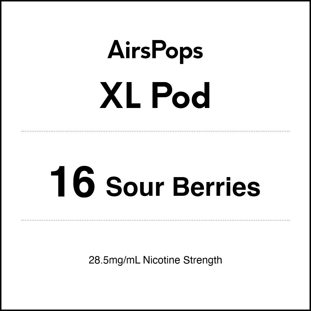 VapeTrend NZ's AirsPops XL Pod 16 Sour Berries