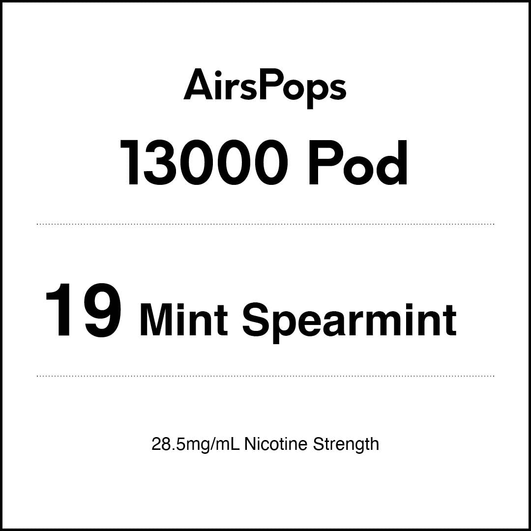 VapeTrend NZ's AirsPops 13000Pod 19 Mint Spearmint