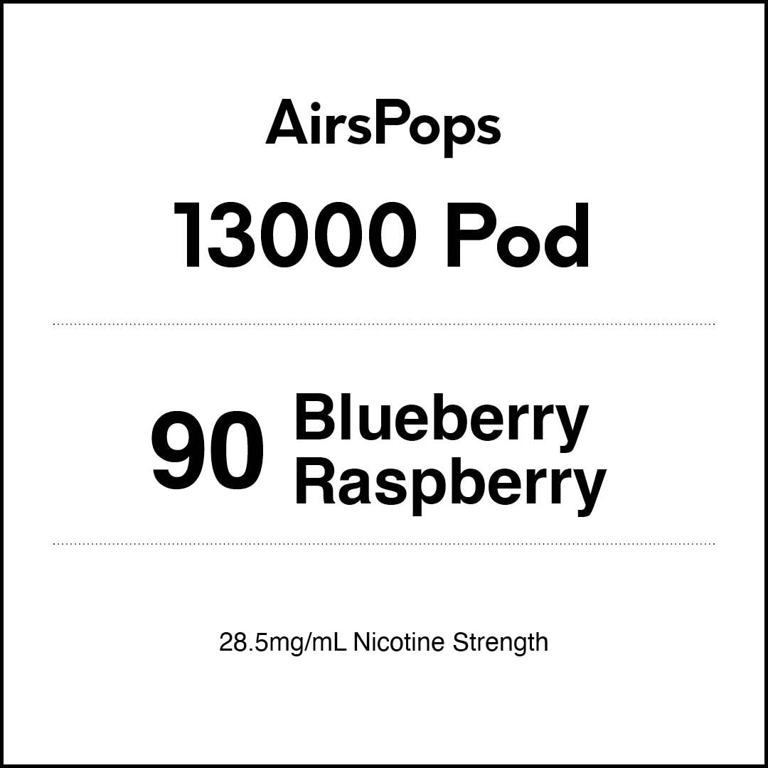 VapeTrend NZ's AirsPops 13000 Pod 90 Bluerberry Raspberry