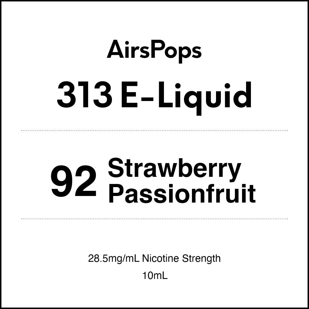 VapeTrend NZ's AirsPops 313 E-Liquid 92 Strawberry Passionfruit 10ml