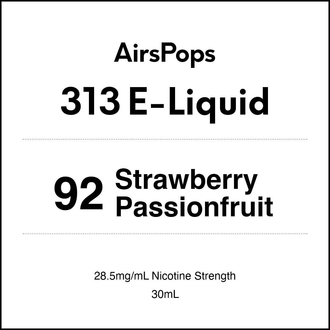 VapeTrend NZ's AirsPops 313 E-Liquid 92 Strawberry Passionfruit 30ml