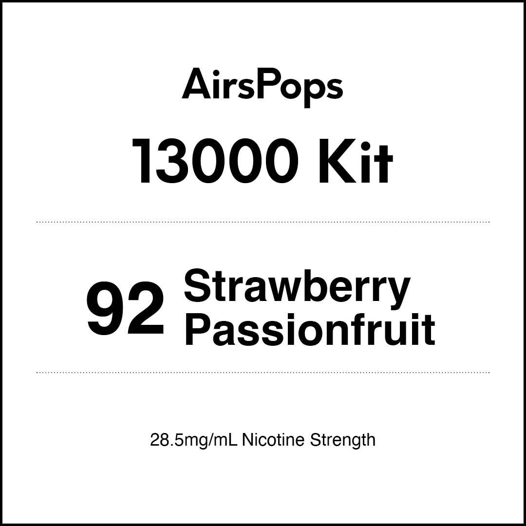 VapeTrend NZ's AirsPops 13000 Kit 92 Strawberry Passionfruit