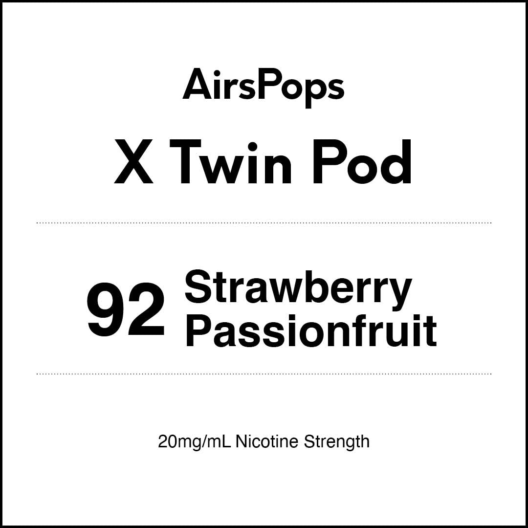 AIRSCREAM AirsPops X Twin Pod - 92 Strawberry Passionfruit 3000 Puffs 5ml