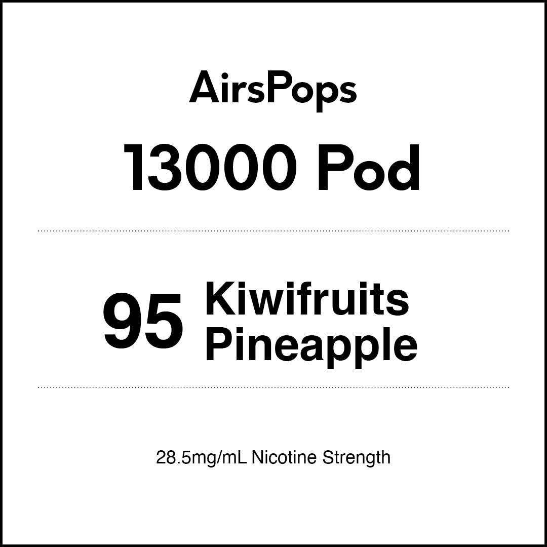 VapeTrend NZ's AirsPops 13000 Pod 95 Kiwifruits Pineapple
