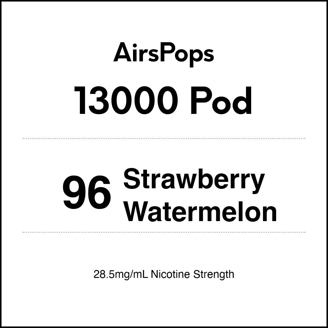 VapeTrend NZ's AirsPops 13000 Pod 96 Strawberry Watermelon