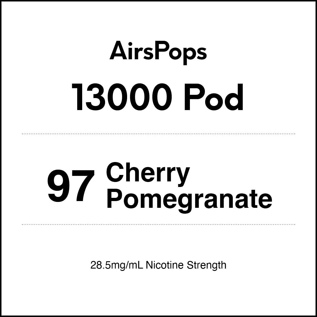 VapeTrend NZ's AirsPops 13000 Pod 97 Cherry Pomegranate