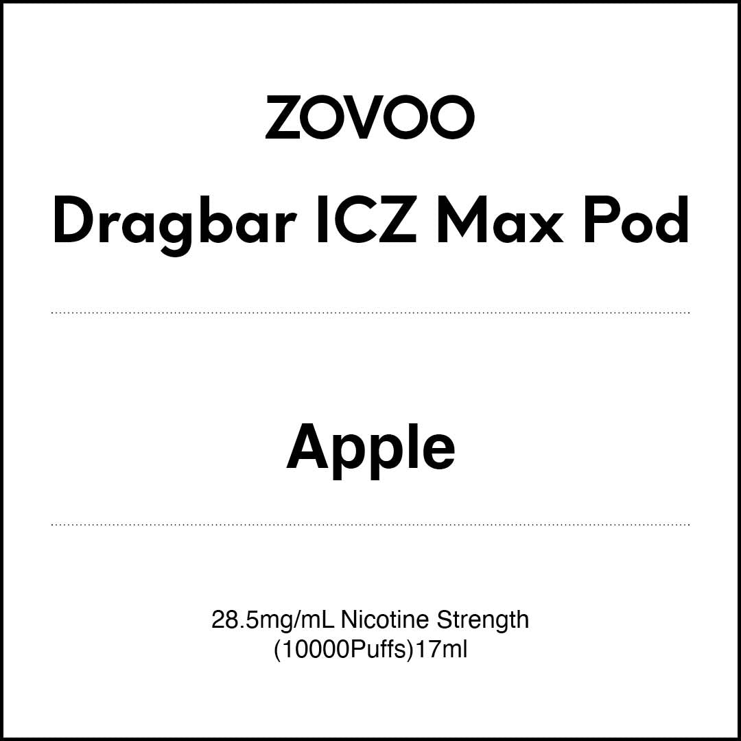 Zovoo Dragbar ICZ Max Prefilled Pod - Apple 17ml (10000 puffs)