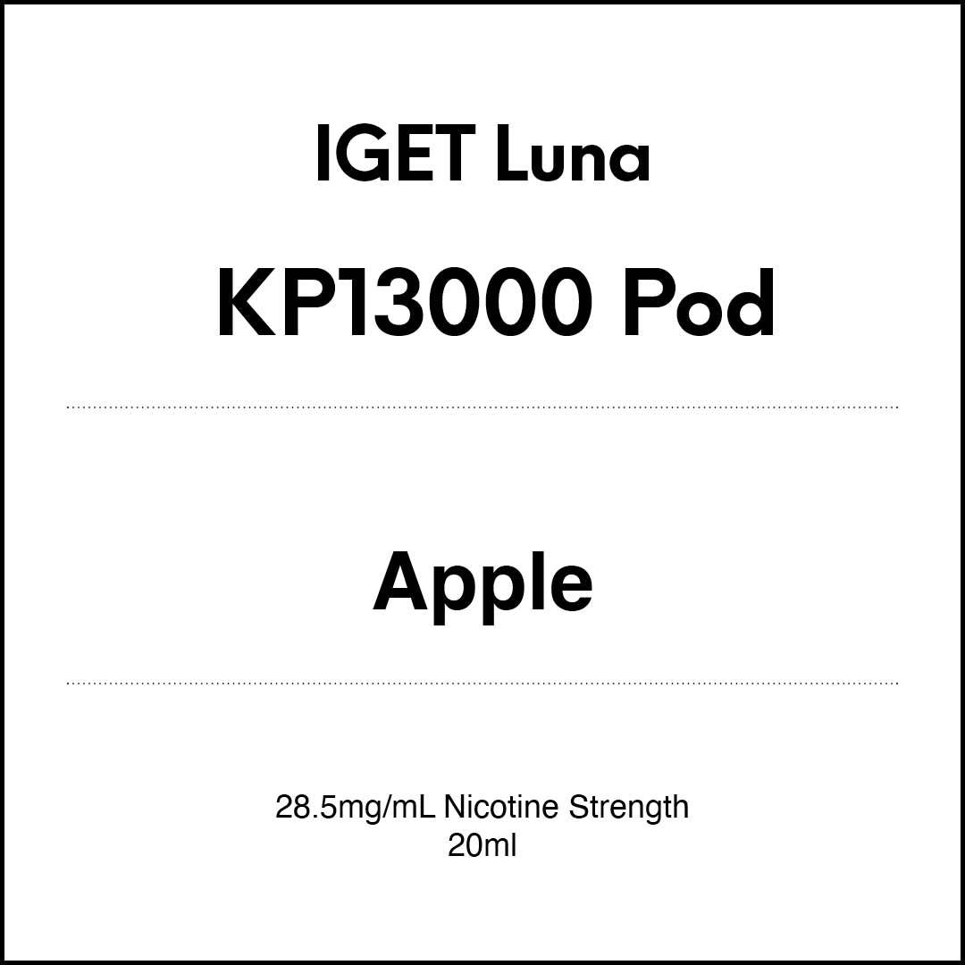 IGET LUNA KP13000 Prefilled Pods - Apple flavour 20ml (13000 puffs) in VapeTrend NZ