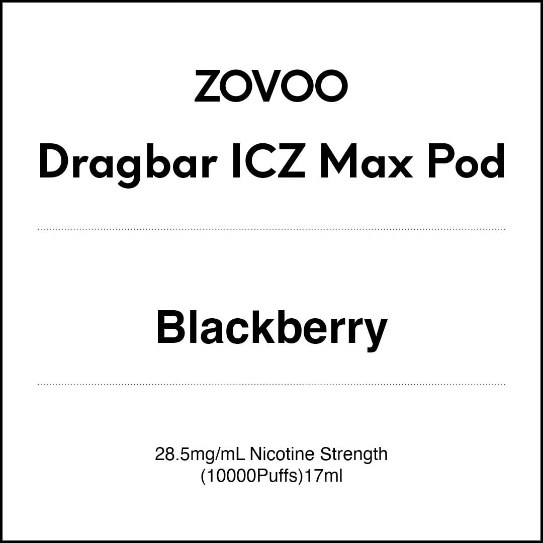 Zovoo Dragbar ICZ Max Prefilled Pod - Blackberry (10000 puffs)