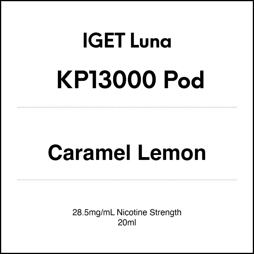 IGET LUNA KP13000 Prefilled Pods - Caramel Lemon flavour 20ml (13000 puffs) in VapeTrend NZ