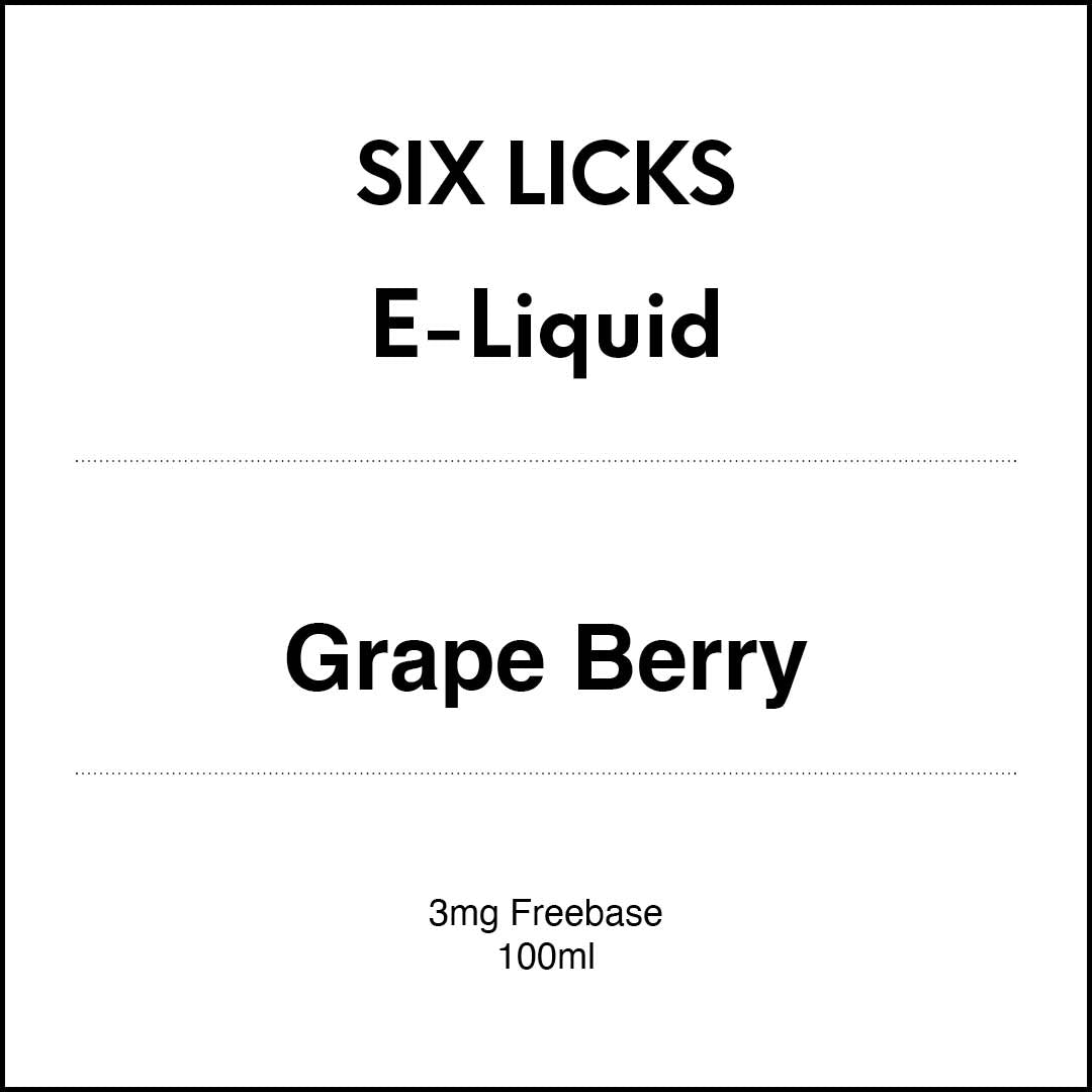 SIX LICKS E-LIQUID - Grape Berry 3mg 100ml