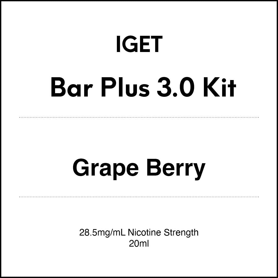 VapeTrend NZ's IGET Bar Plus 3.0 Pod - Grape Berry 20ml