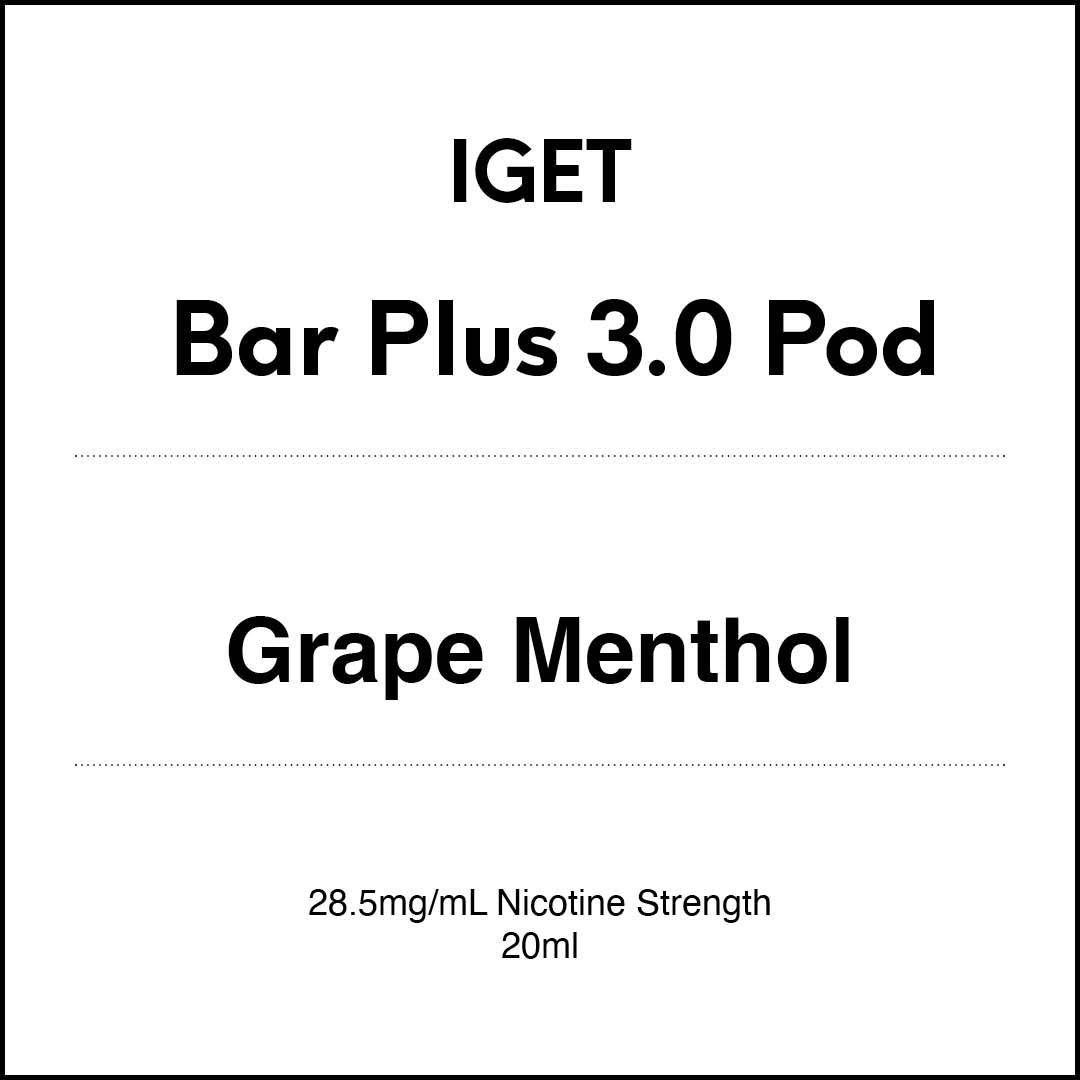 IGET Bar Plus 3.0 Replacement Pod -  Grape Menthol 20ml (10000 puffs)