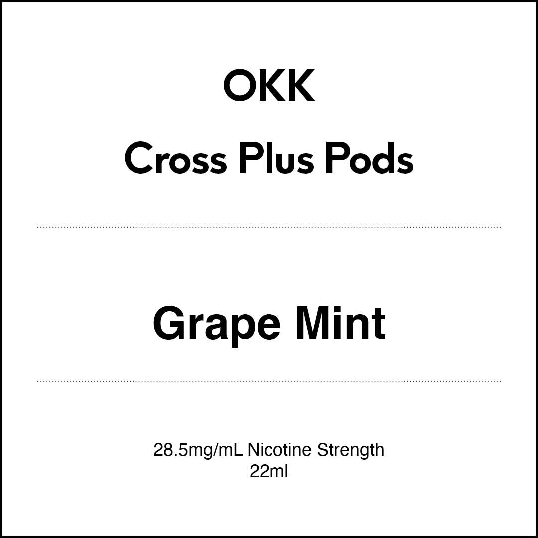 VapeTrend NZ's OKK Cross Plus Pods - Grape Mint 22ml