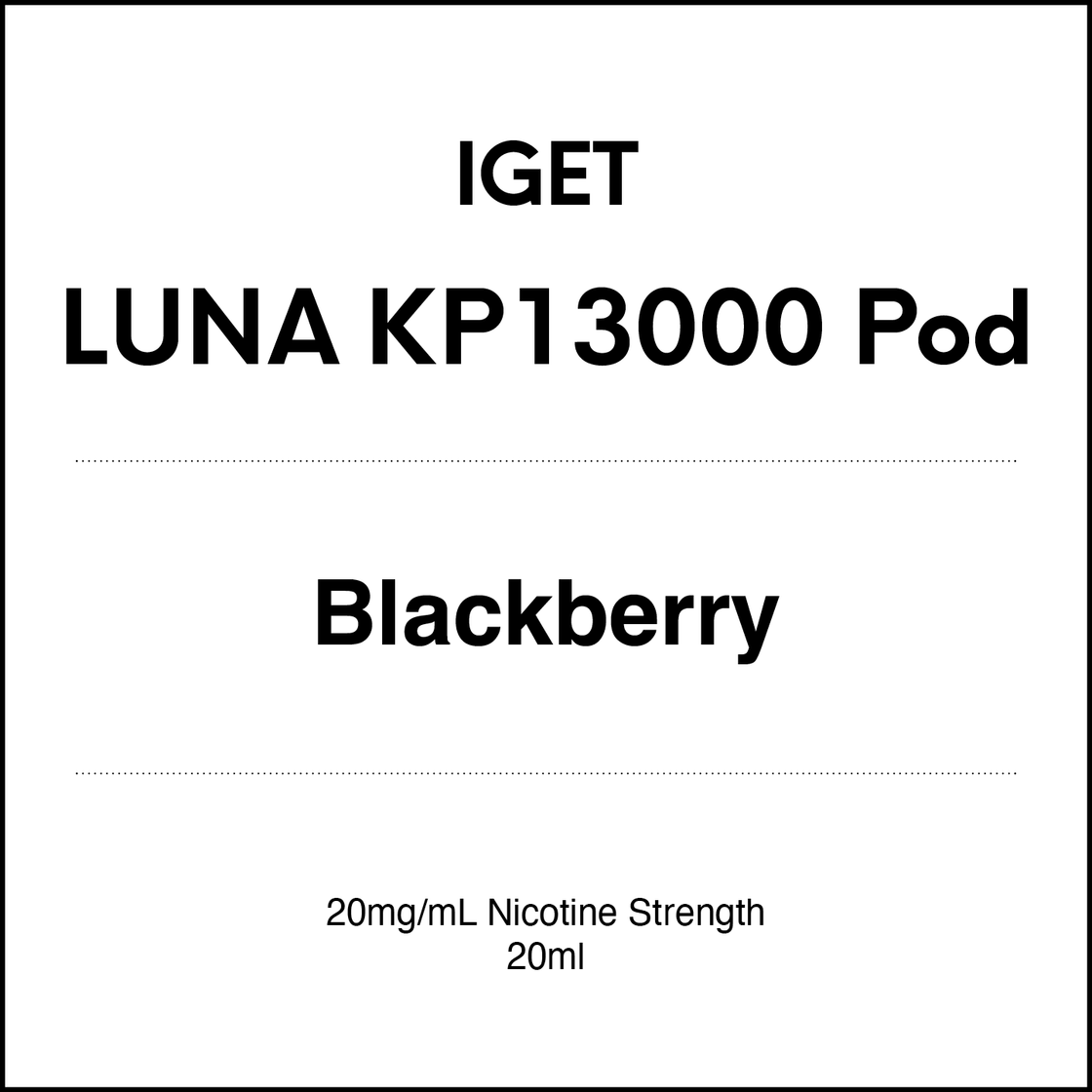 IGET LUNA KP13000 Pods 20mg/ml NIC version