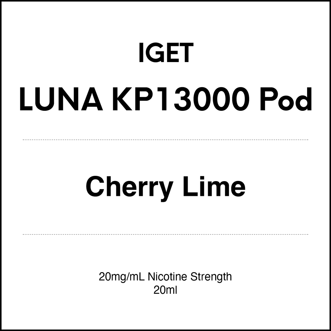 IGET LUNA KP13000 Pods 20mg/ml NIC version