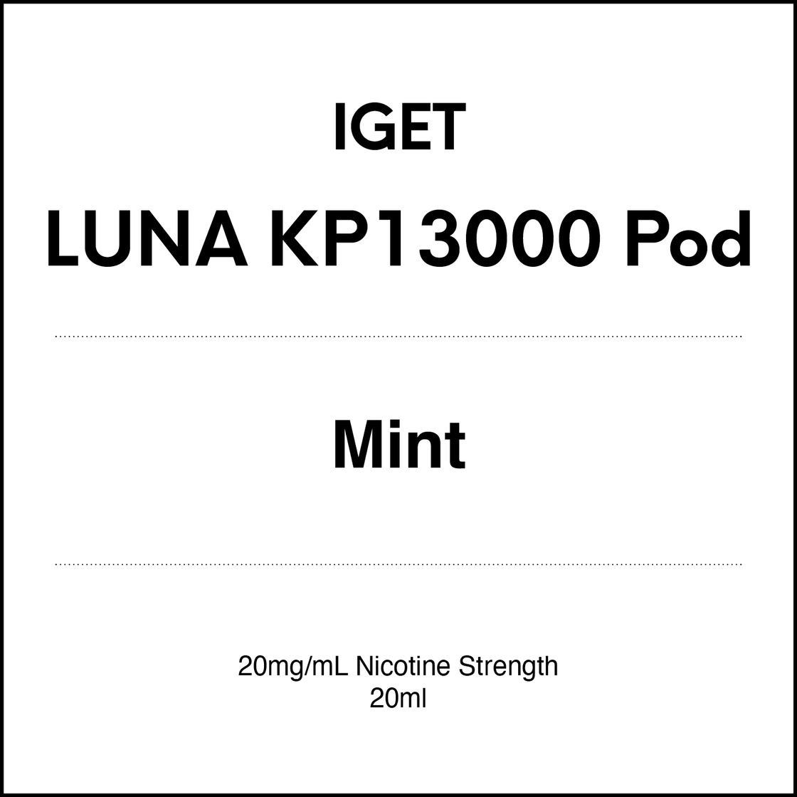 IGET LUNA KP13000 Pods 20mg/ml NIC version