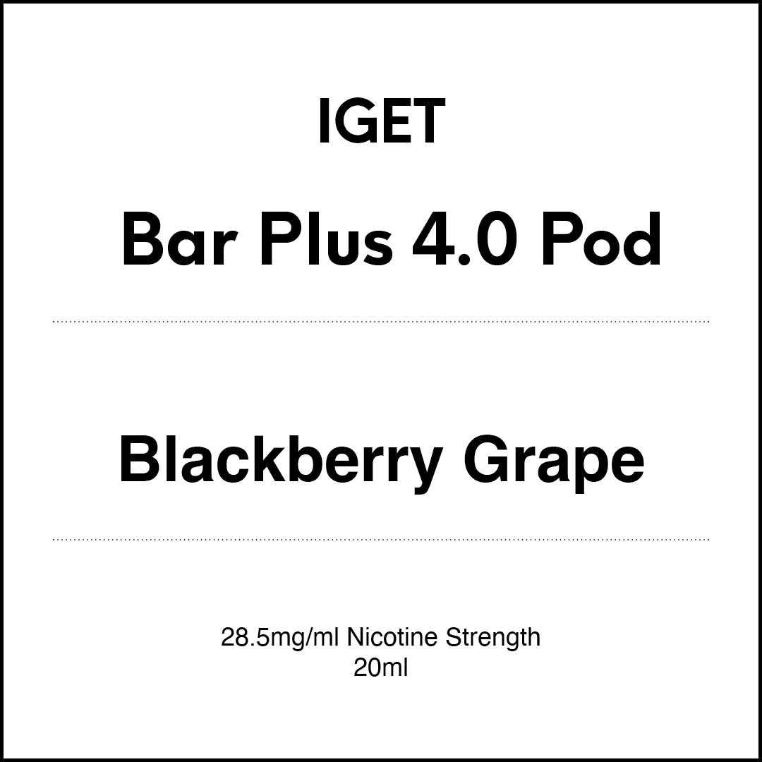 IGET Bar Plus 4.0 Replacement Pod -  Blackbery Grape 20ml (15K puffs)