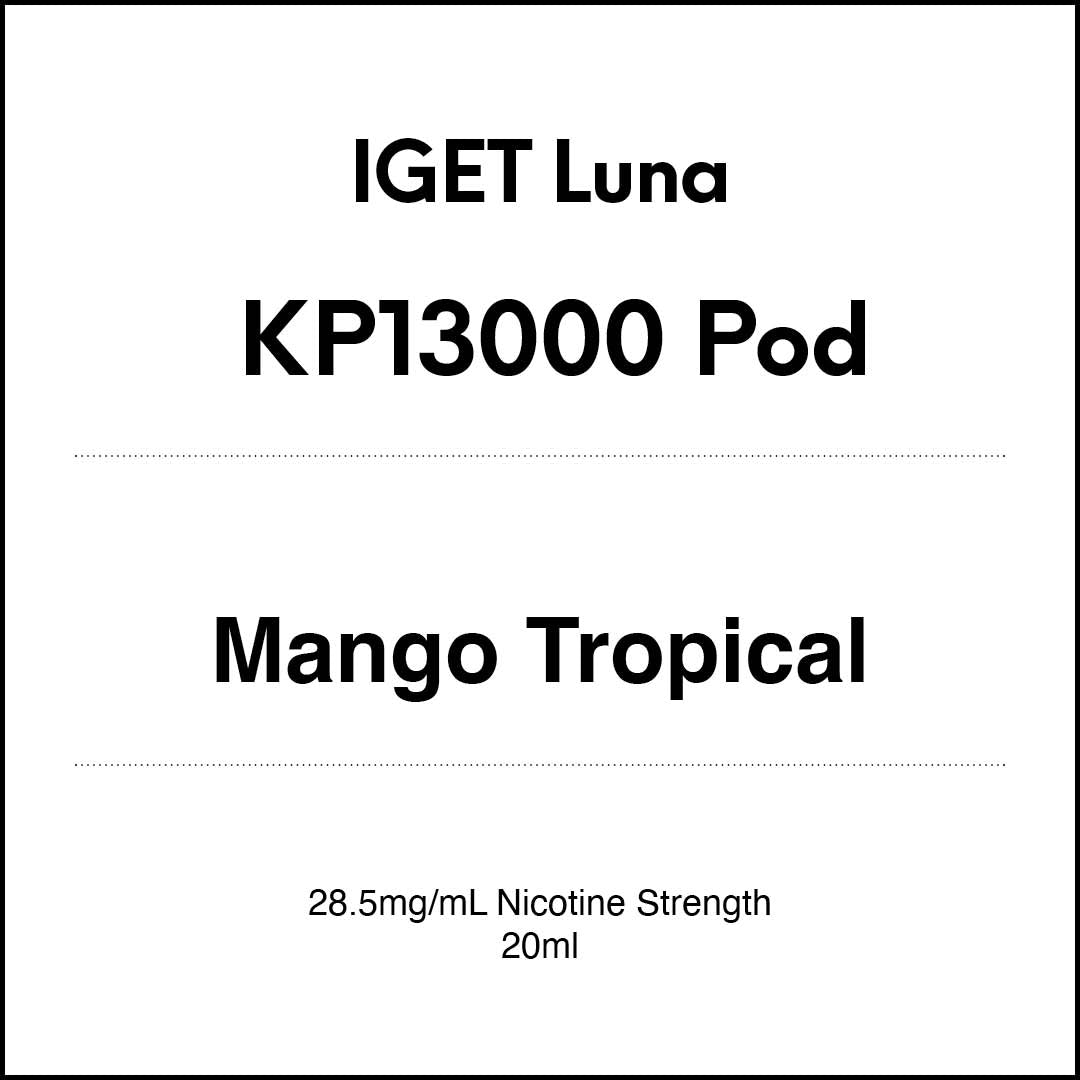 IGET LUNA KP13000 Prefilled Pods - Mango Tropical flavour 20ml (13000 puffs) in VapeTrend NZ