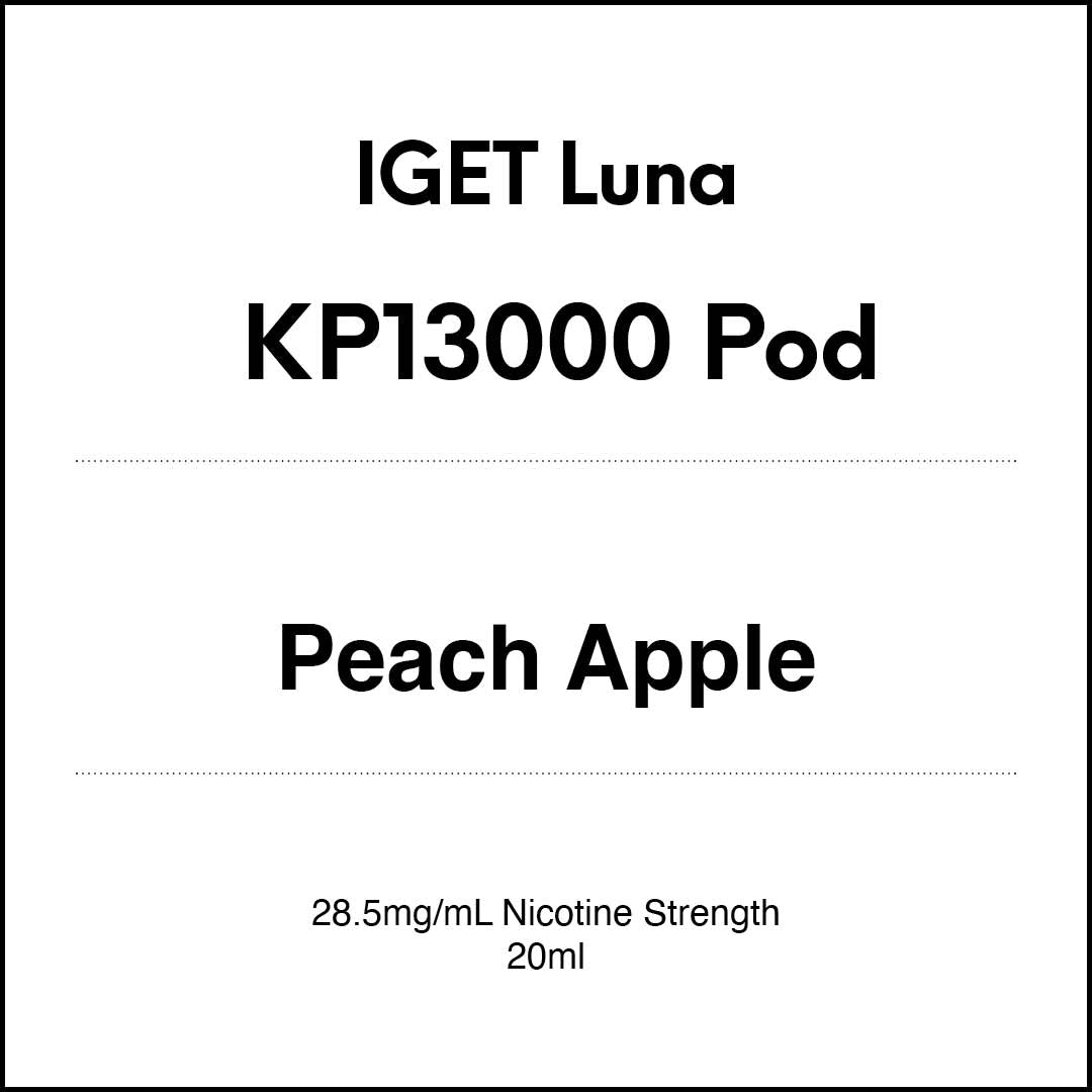 IGET LUNA KP13000 Prefilled Pods - Peach Apple flavour 20ml (13000 puffs) in VapeTrend NZ