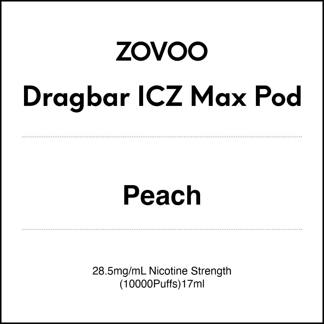Zovoo Dragbar ICZ Max Prefilled Pod - Peach 17ml (10000 puffs)