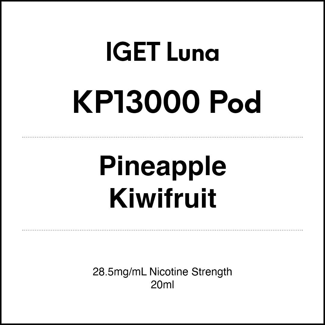 IGET LUNA KP13000 Prefilled Pods - Pineapple Kiwifruit flavour 20ml (13000 puffs) in VapeTrend NZ
