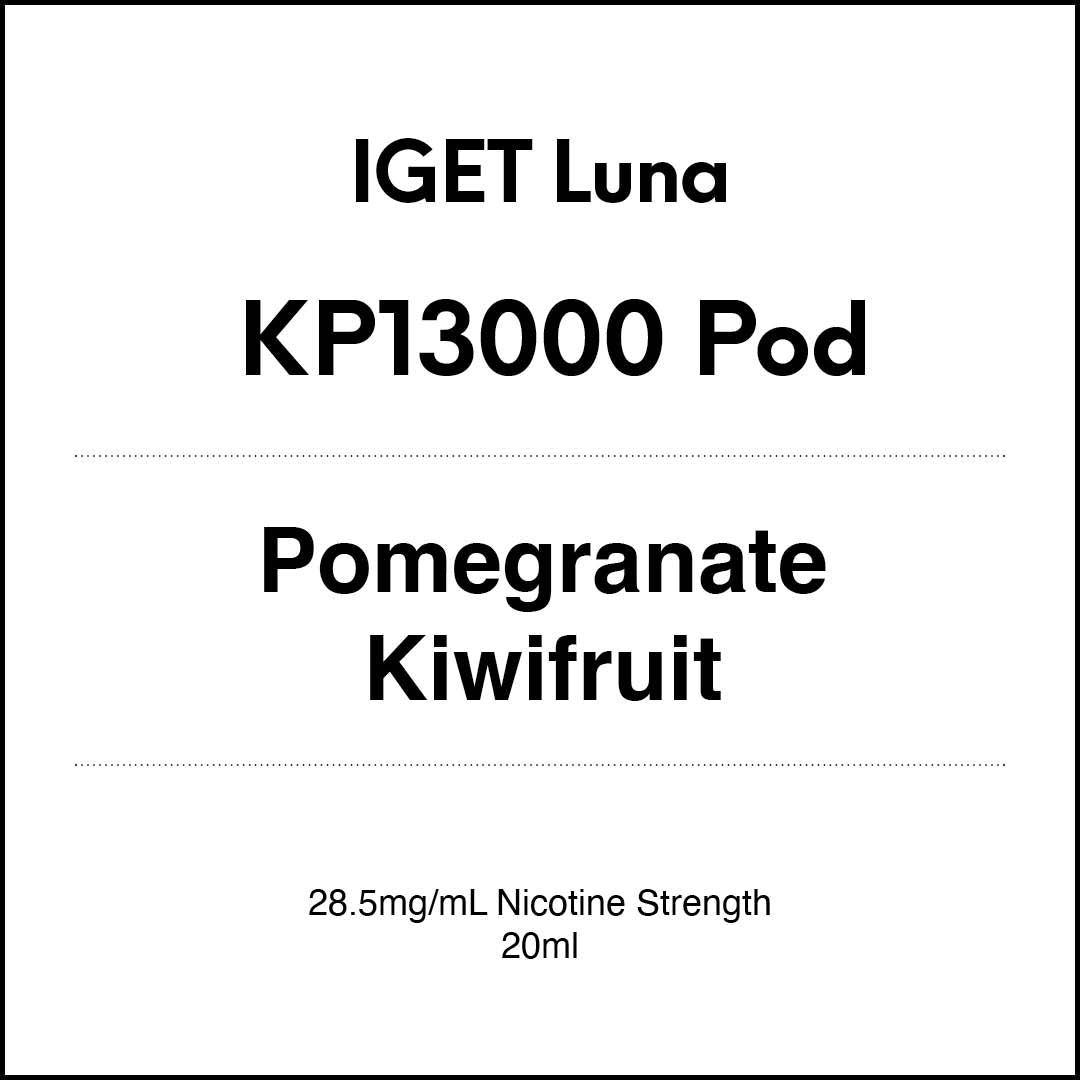IGET LUNA KP13000 Prefilled Pods - Pomegranate Kiwifruit flavour 20ml (13000 puffs) in VapeTrend NZ