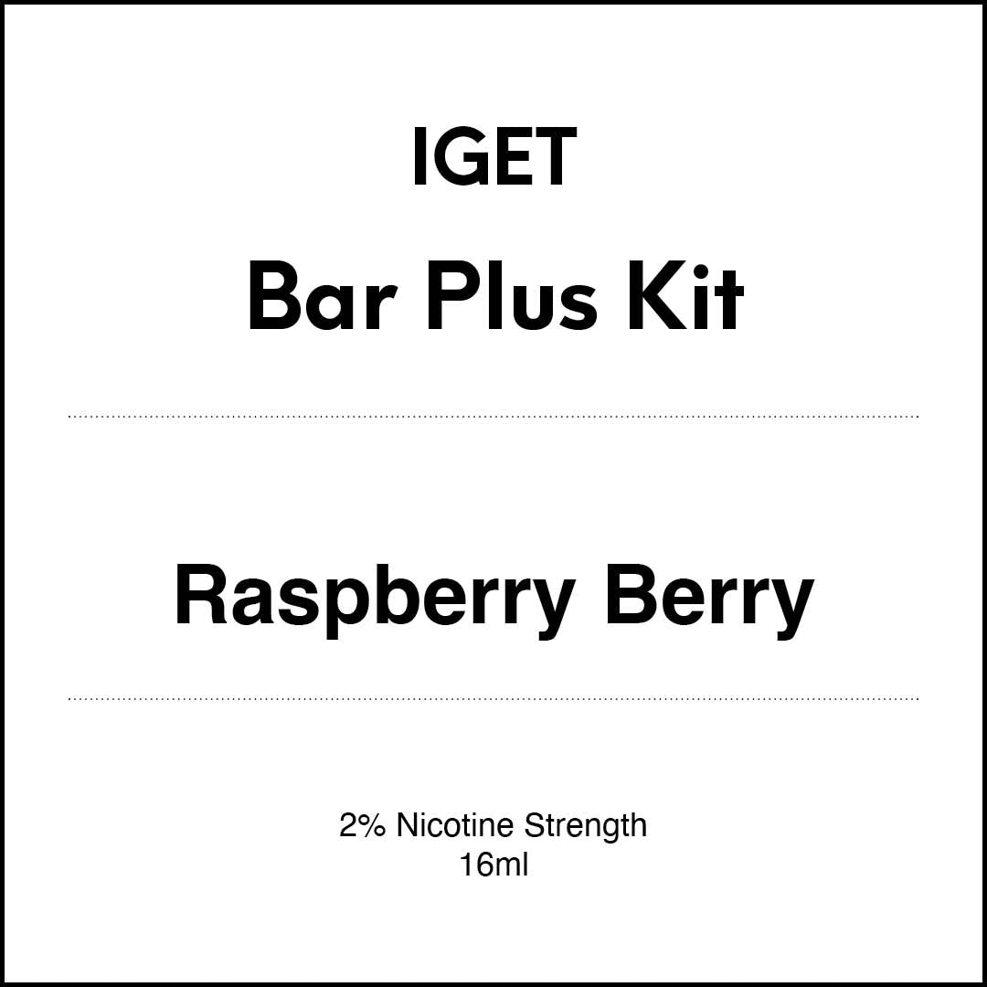 VapeTrend NZ's IGET Bar Plus Kit - Raspberry Berry 16ml