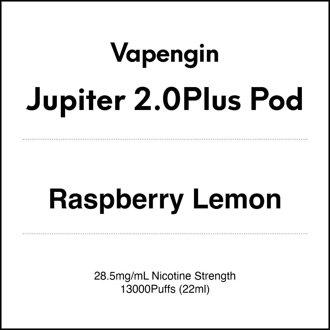 Vapengin Jupiter 2.0 Pod System (Child Lock) 13000 Puff POD - Raspberry Lemon