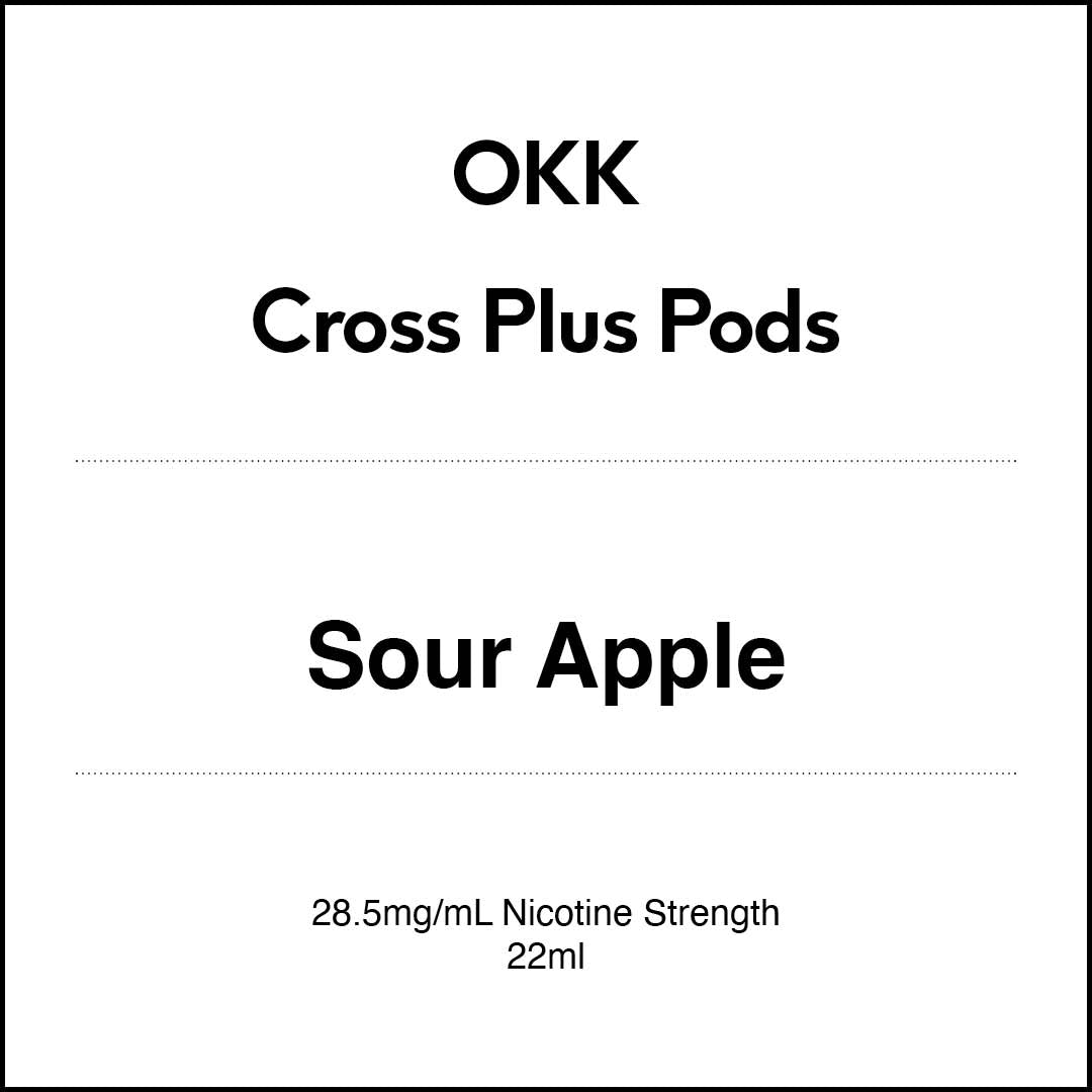 VapeTrend NZ's OKK Cross Plus Pods - Sour Apple 22ml