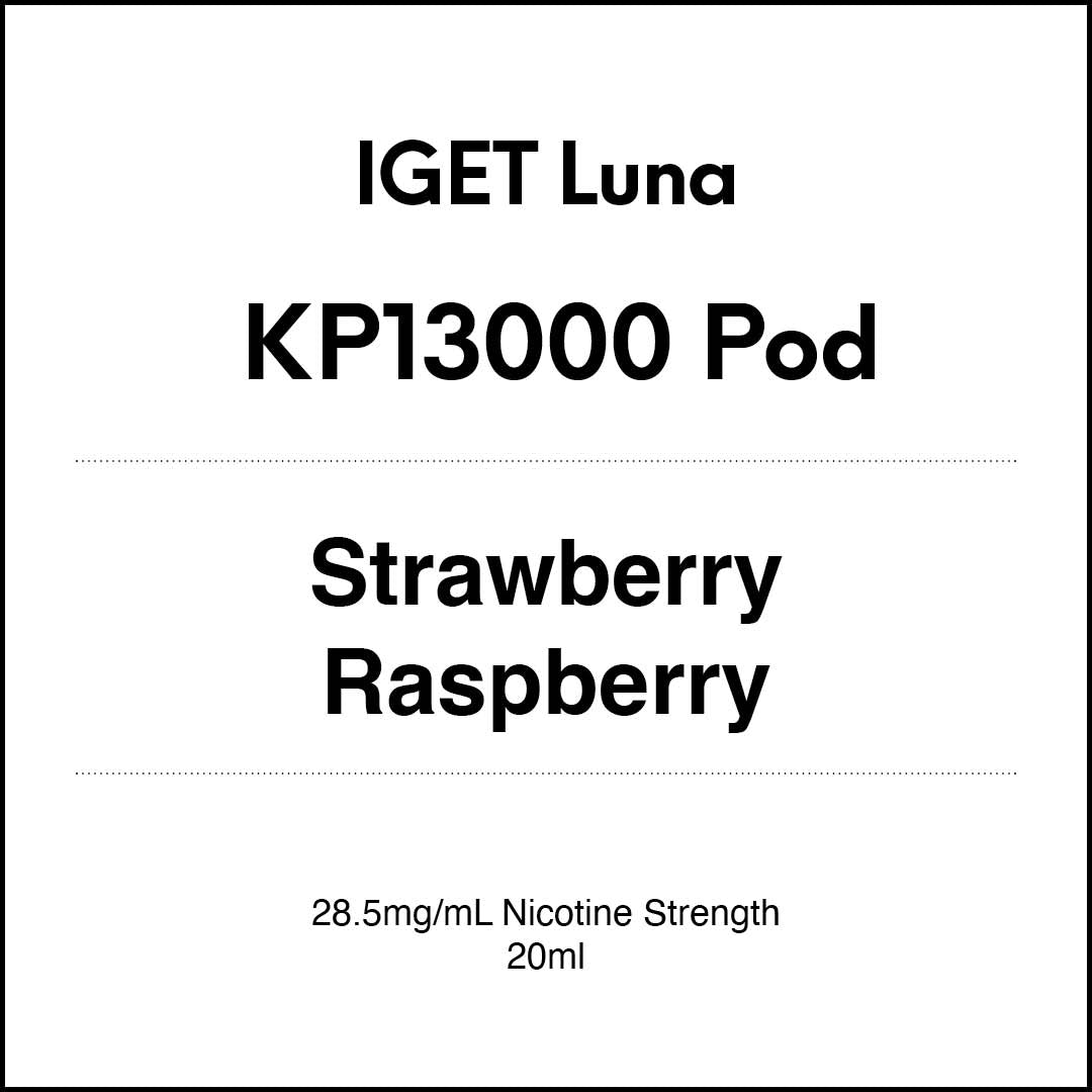 IGET LUNA KP13000 Prefilled Pods - Strawberry Raspberry flavour 20ml (13000 puffs) in VapeTrend NZ