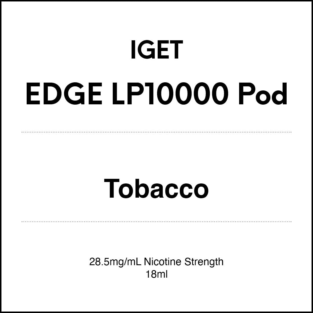 IGET EDGE LP10000 - Tobacco Pod 18ml (10000 Puffs) in VapeTrend NZ