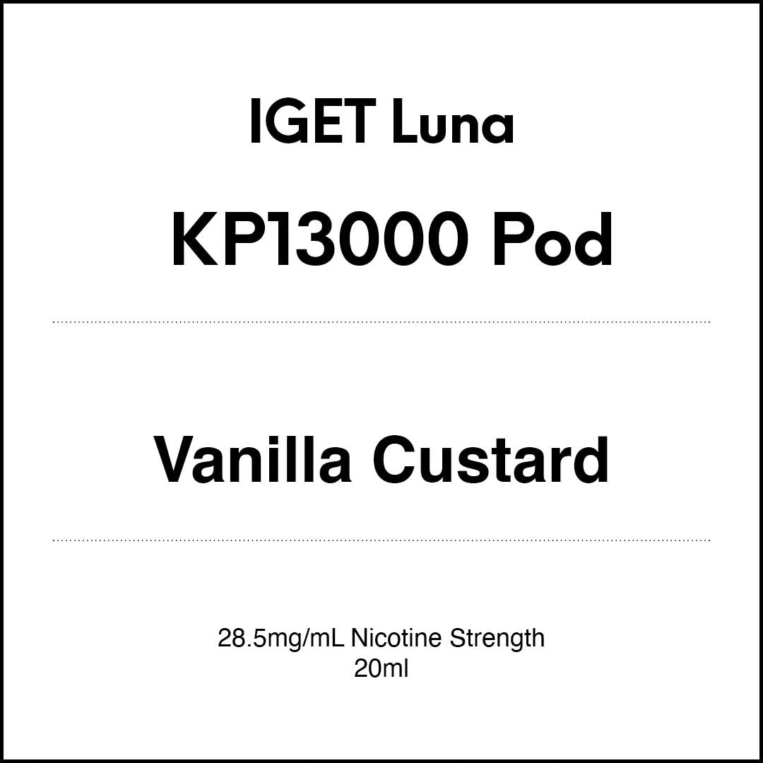 IGET LUNA KP13000 Prefilled Pods - Vanilla Custard flavour 20ml (13000 puffs) in VapeTrend NZ