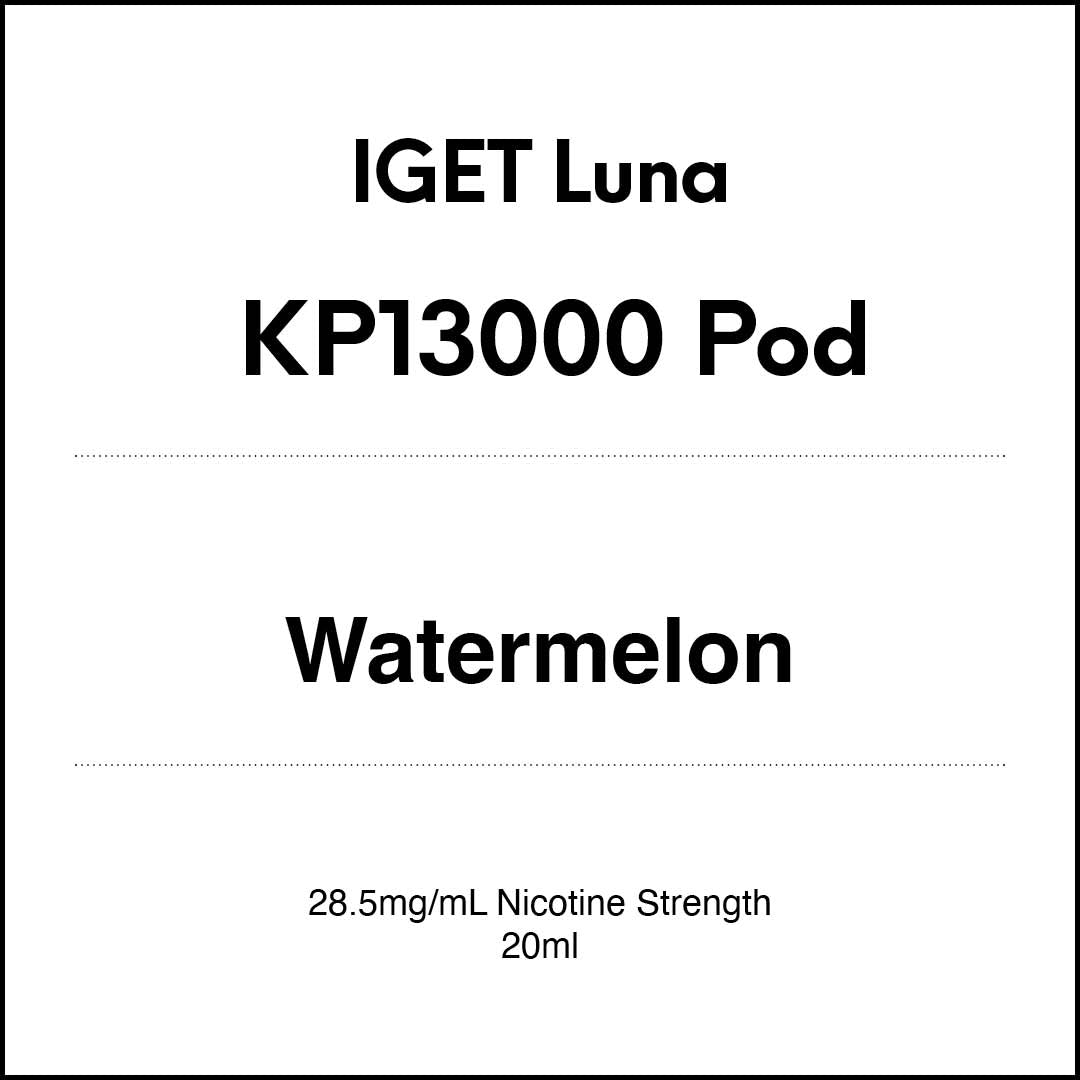 IGET LUNA KP13000 Prefilled Pods - Watermelon flavour 20ml (13000 puffs) in VapeTrend NZ