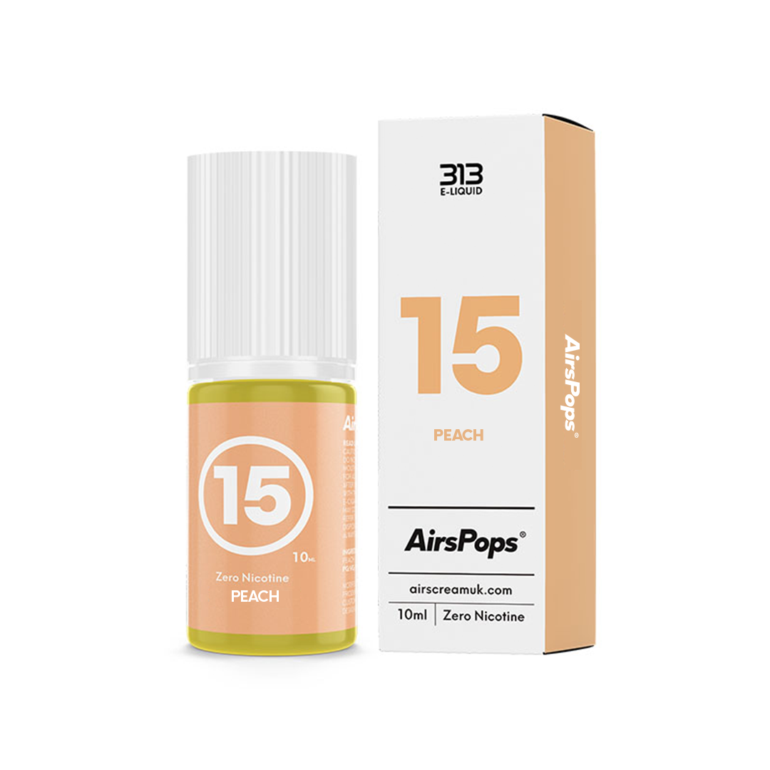 AirsPops 10ml 313 E-liquid - No.15 Peach (Prev. Peach Ice) AIRSCREAM - VapeTrend NZ