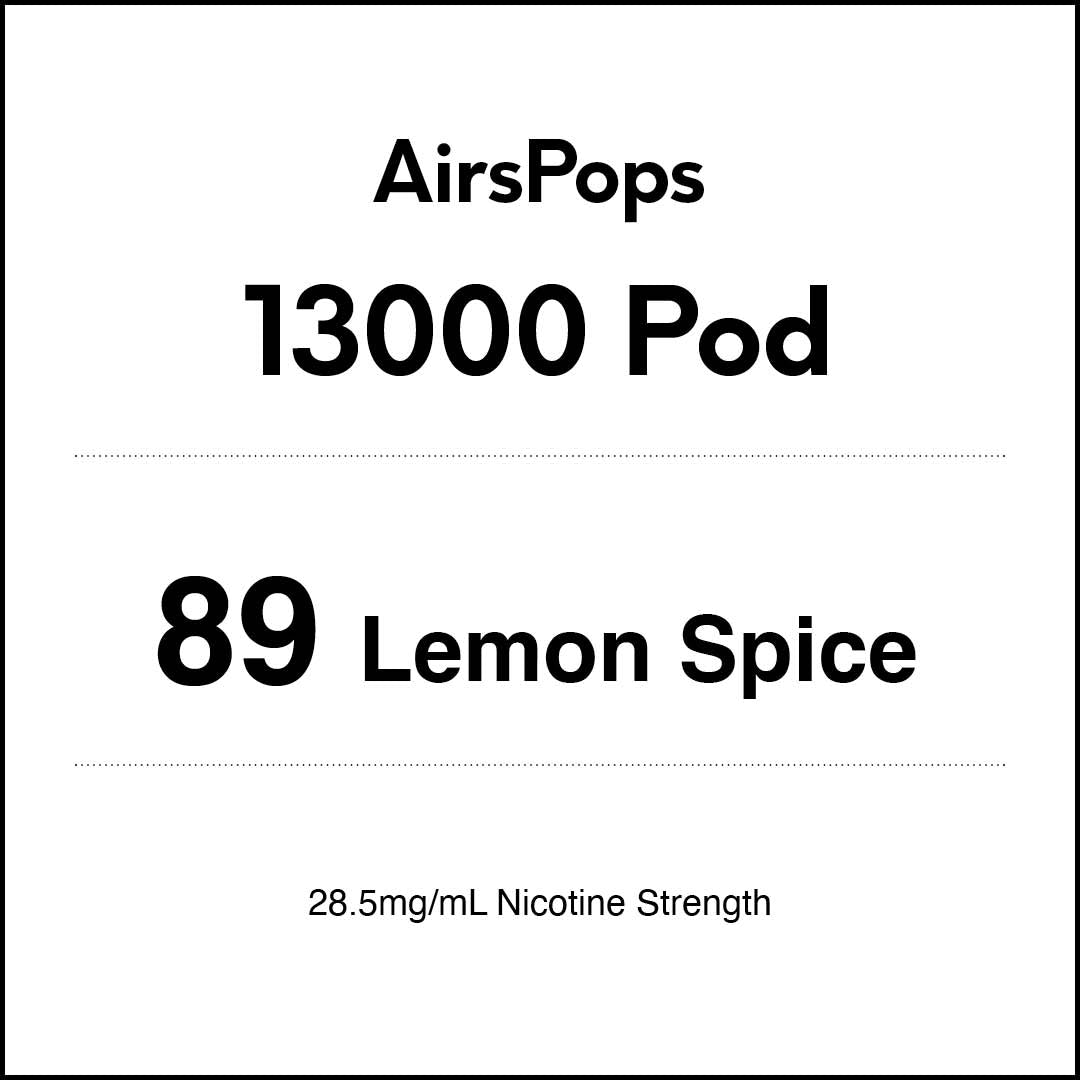 VapeTrend NZ's AirsPops 13000 Pod 89 Lemon Spice