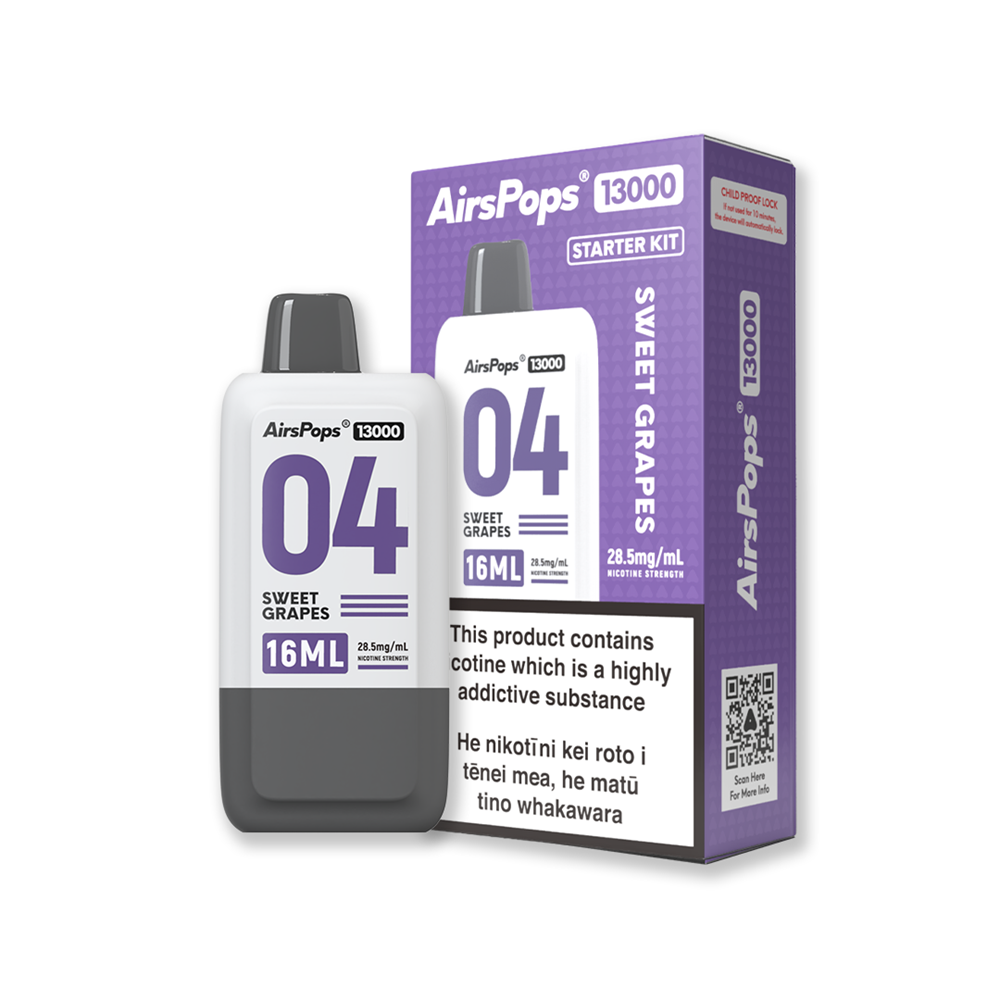 AIRSCREAM AirsPops 13000 Starter Kit - 04 Sweet Grapes 16ml (13000 Puffs)