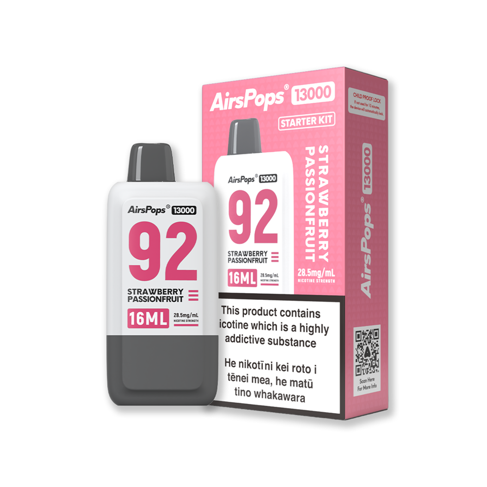 AIRSCREAM AirsPops 13000 Starter Kit - 92 Strawberry Passionfruit (13000 Puffs)