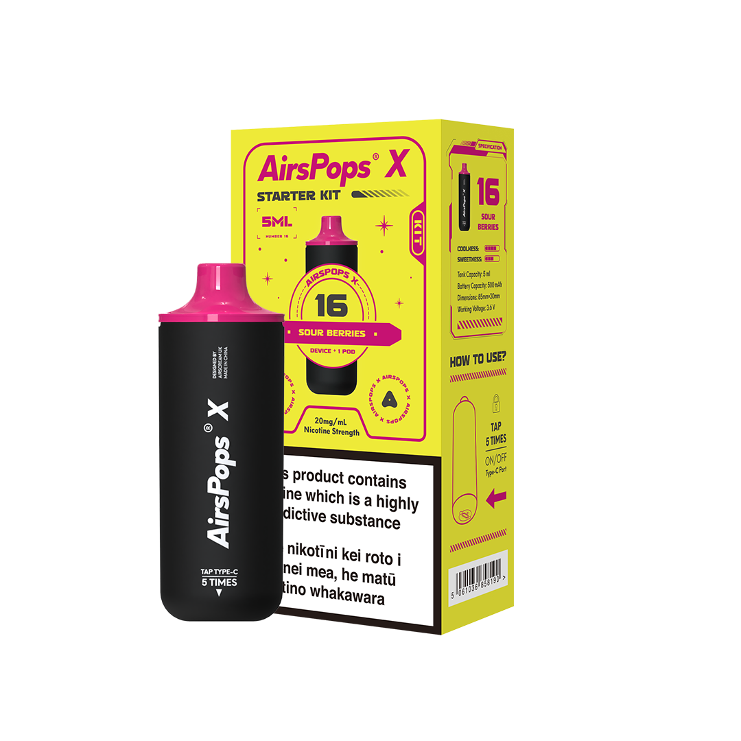 AIRSCREAM AirsPops X - 16 Sour Berries Kit 5ml (3000 Puffs) - VapeTrend NZ