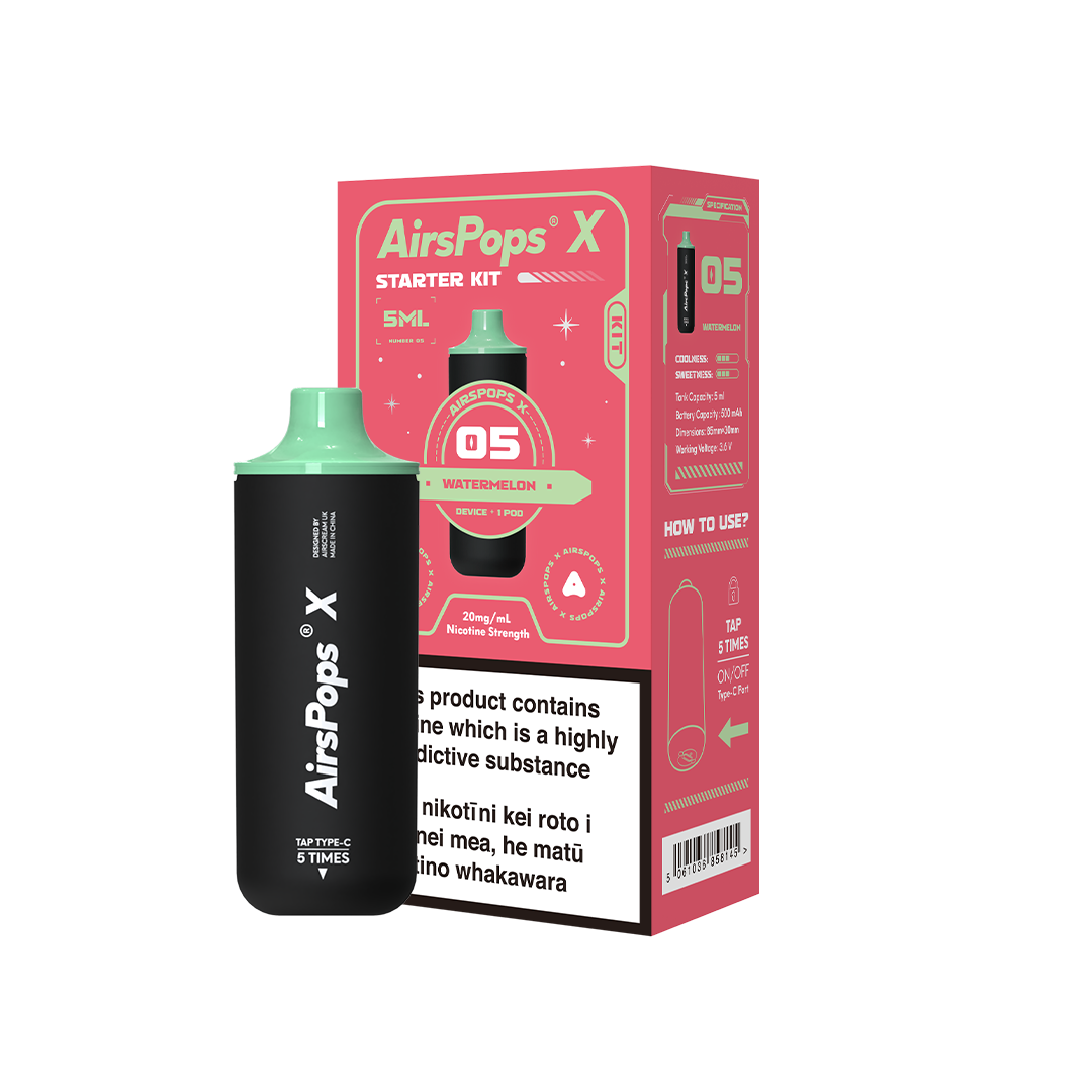 AIRSCREAM AirsPops X - 05 Watermelon Kit 5ml (3000 Puffs) - VapeTrend NZ