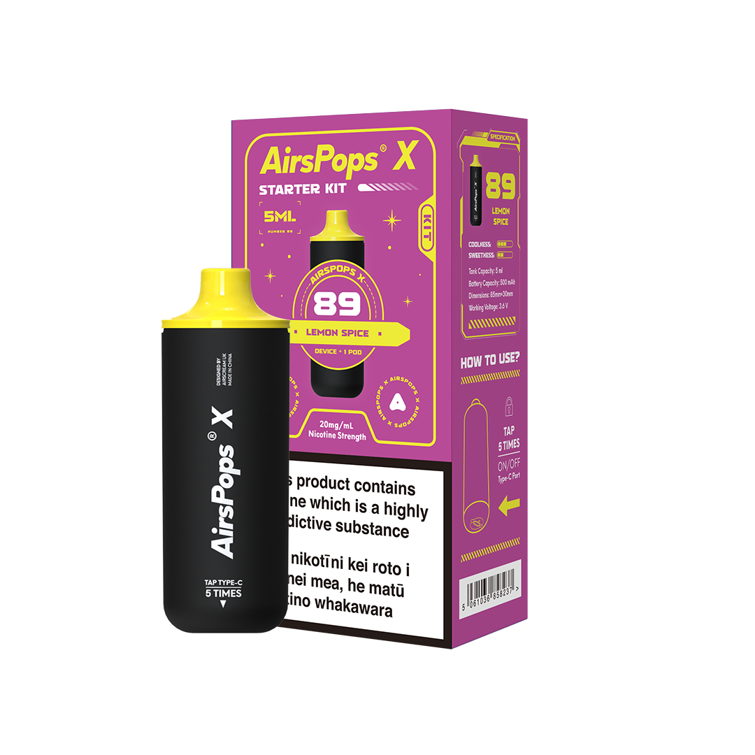 AIRSCREAM AirsPops X - 89 Lemon Spice Kit 5ml (3000 Puffs) - VapeTrend NZ