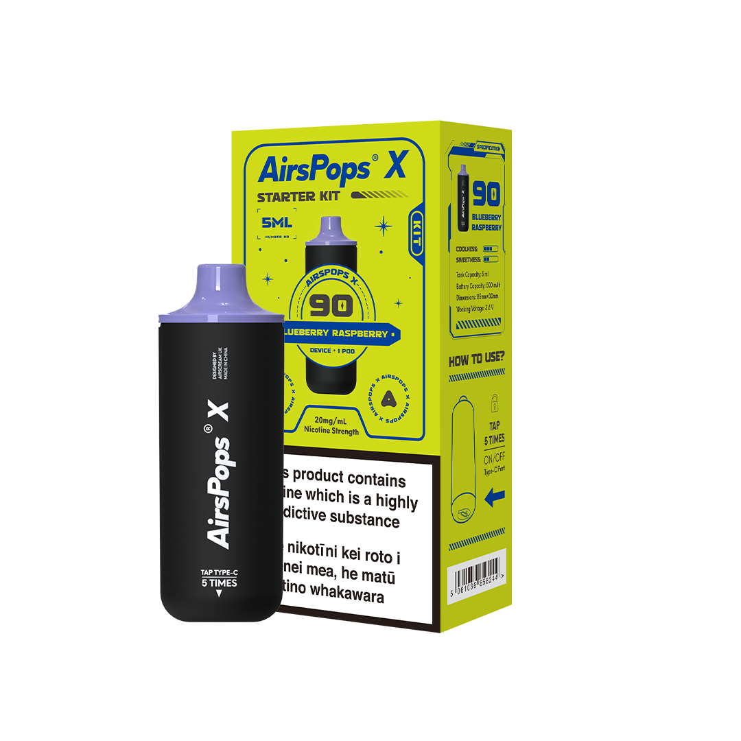 AIRSCREAM AirsPops X - 90 Blueberry Raspberry Kit 5ml (3000 Puffs) - VapeTrend NZ