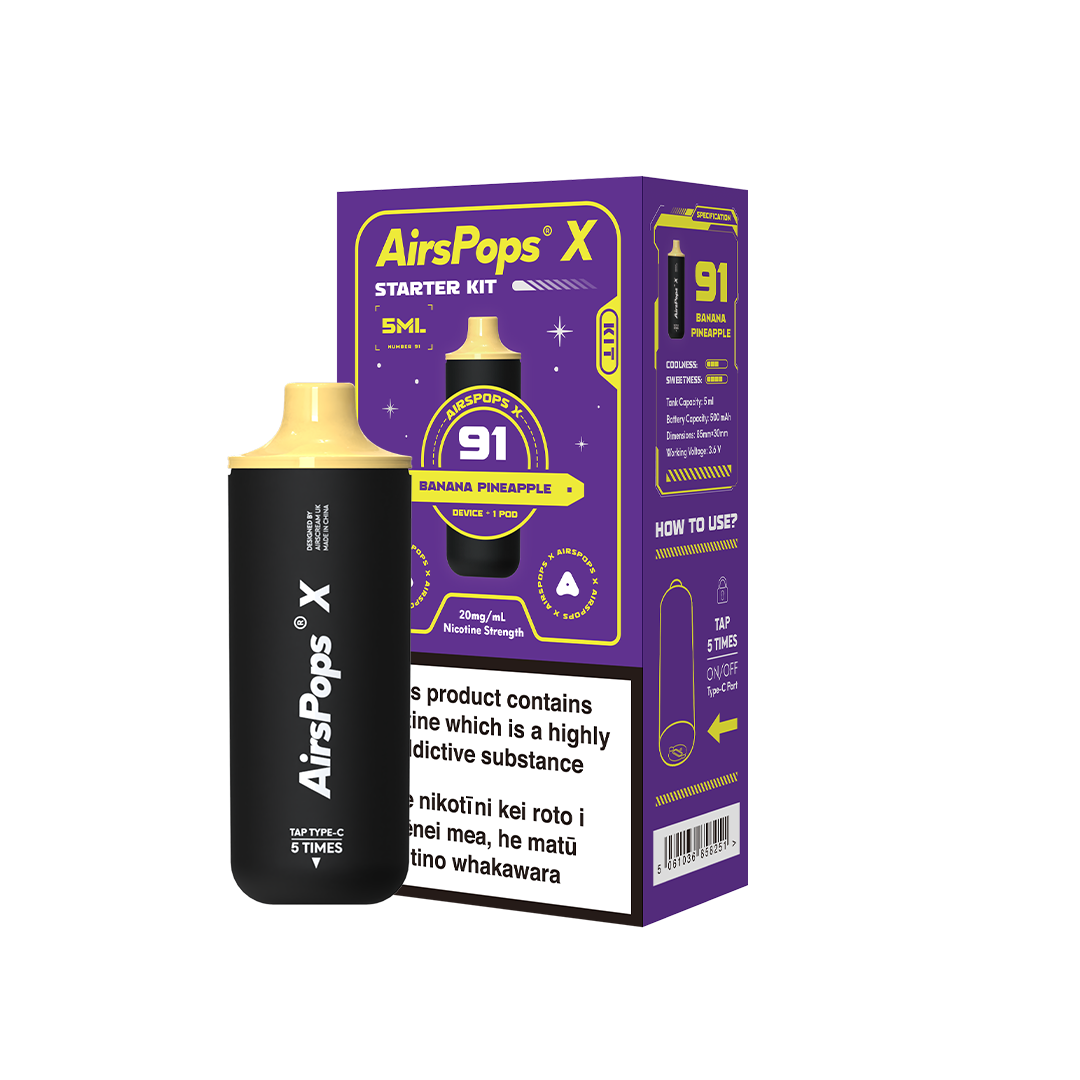 AIRSCREAM AirsPops X - 90 Blueberry Raspberry Kit 5ml (3000 Puffs) - VapeTrend NZ