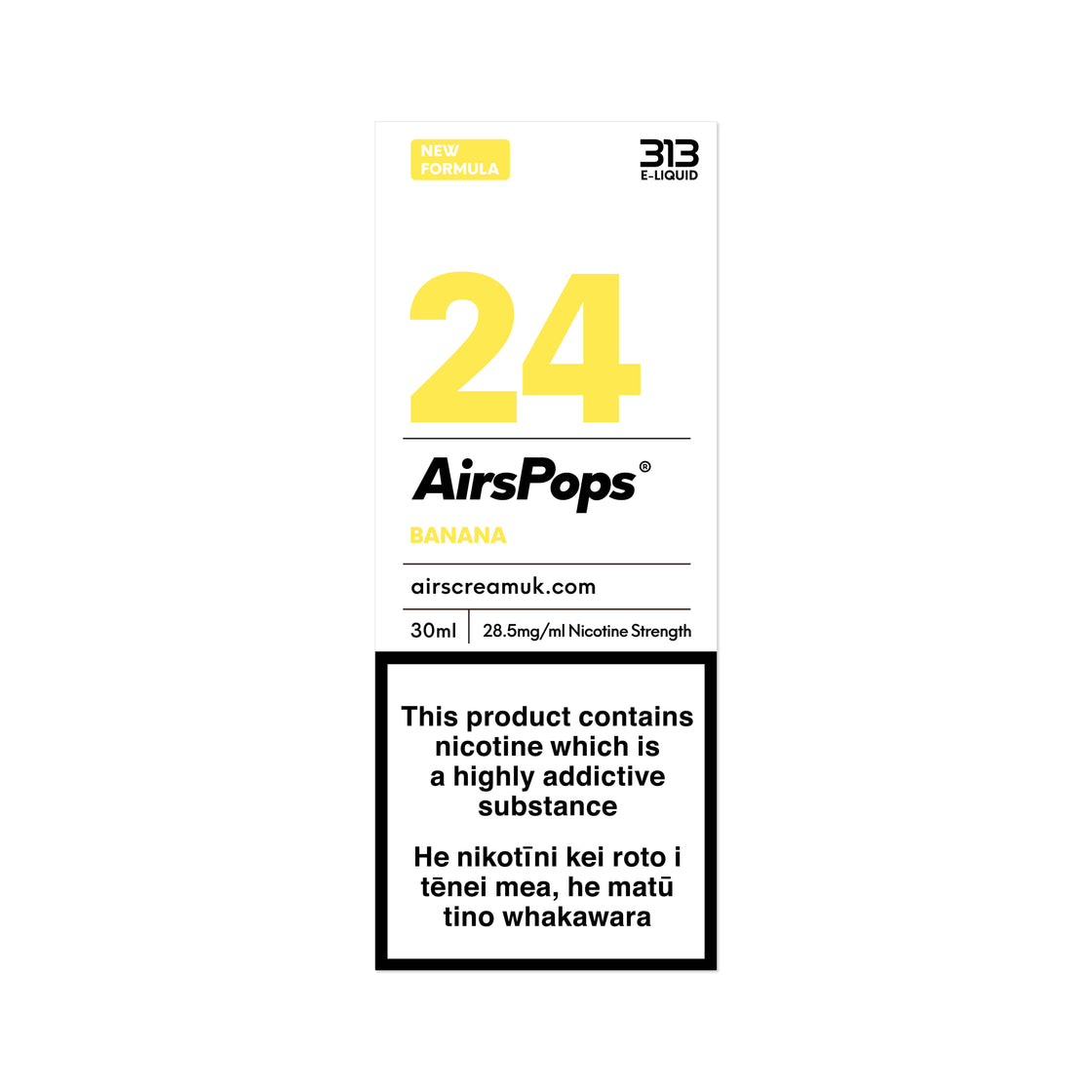 AirsPops 313 E-LIQUID No.24 Banana(Prev. Banana Ice) 30ml AIRSCREAM - VapeTrend NZ