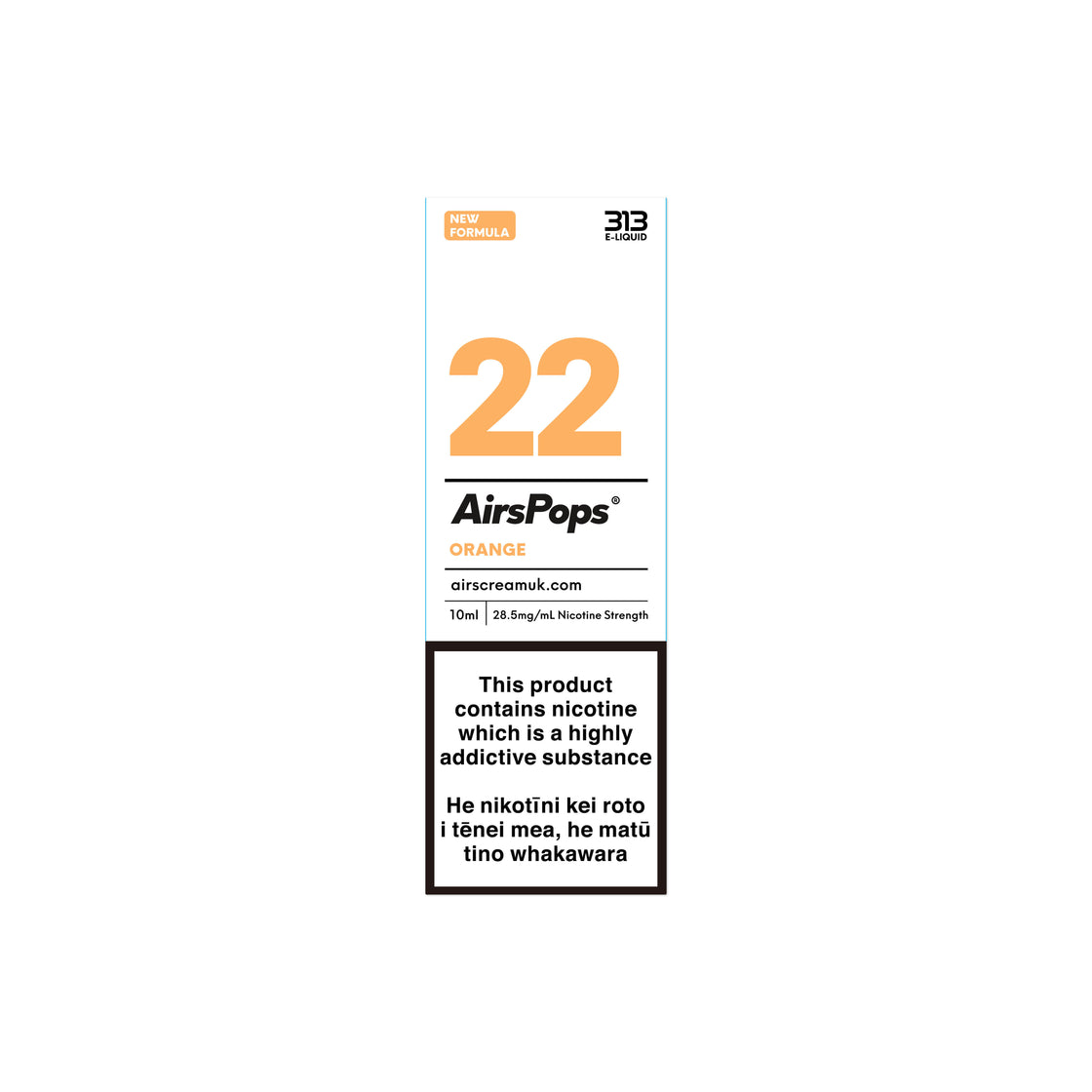 AirsPops 10ml 313 E-liquid - No.22 Orange (Prev. Freezy Orange) AIRSCREAM