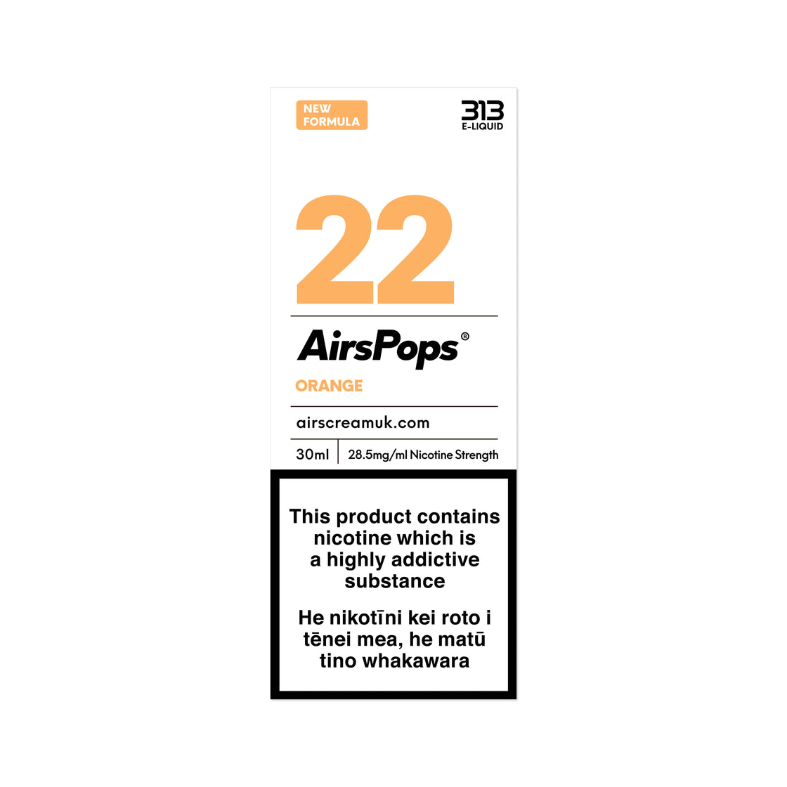 AirsPops 313 E-LIQUID No.22 Orange(Prev. Freezy Orange) 30ml AIRSCREAM