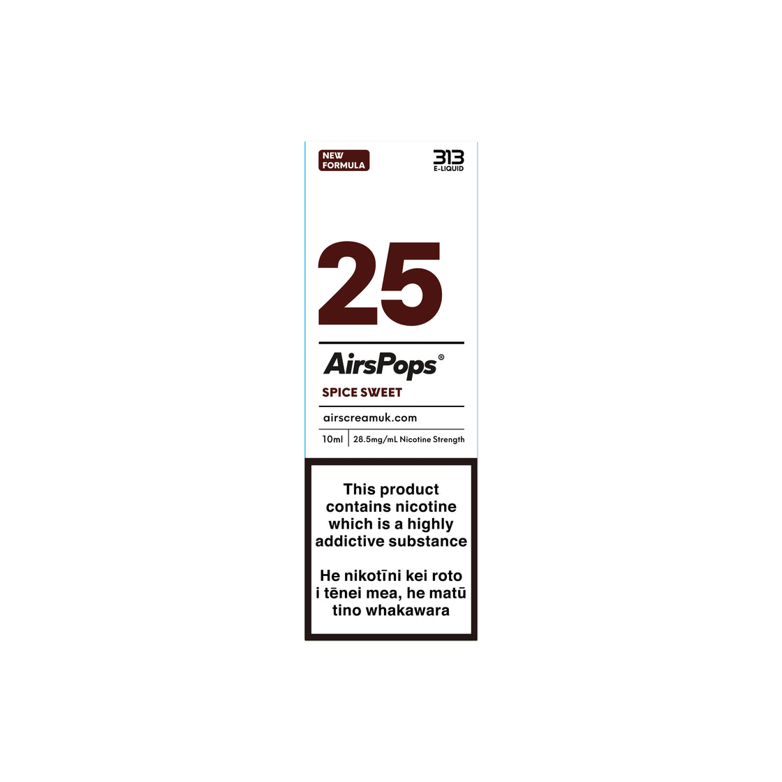 AirsPops 10ml 313 E-liquid - No.25 Spice Sweet (Prev. Ice Cola) AIRSCREAM - VapeTrend NZ