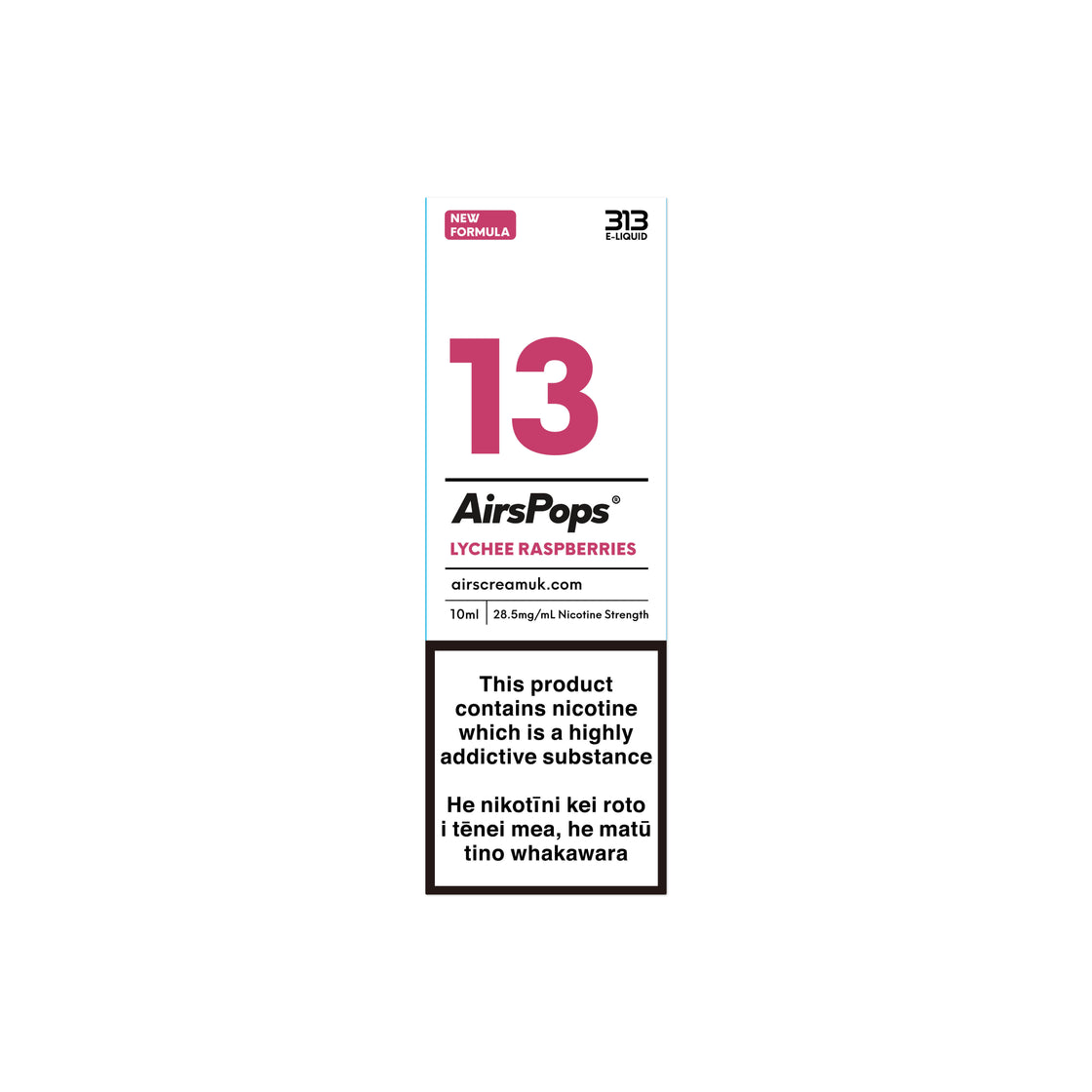 AirsPops 10ml 313 E-liquid - No.13 Lychee Raspberries AIRSCREAM